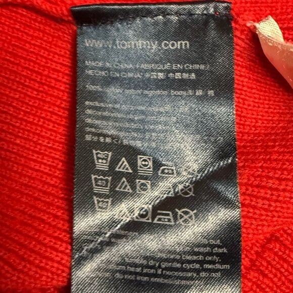 Tommy Hilfiger Navy Sweater with Red and White Trim - Picture 8 of 8